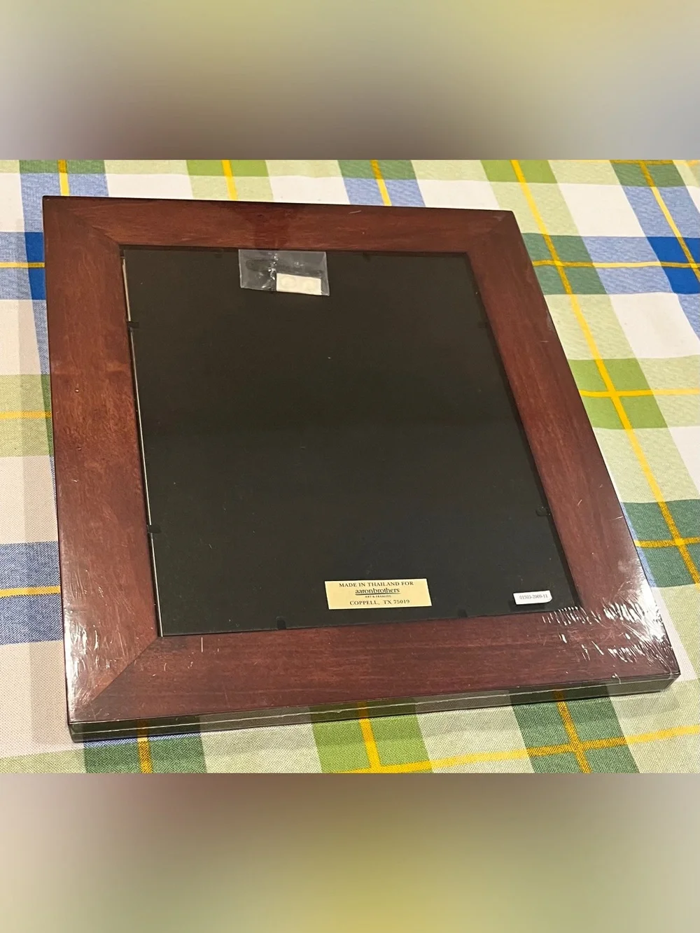 8x10 Wood Picture Frame in Dark Brown with Gold Trim